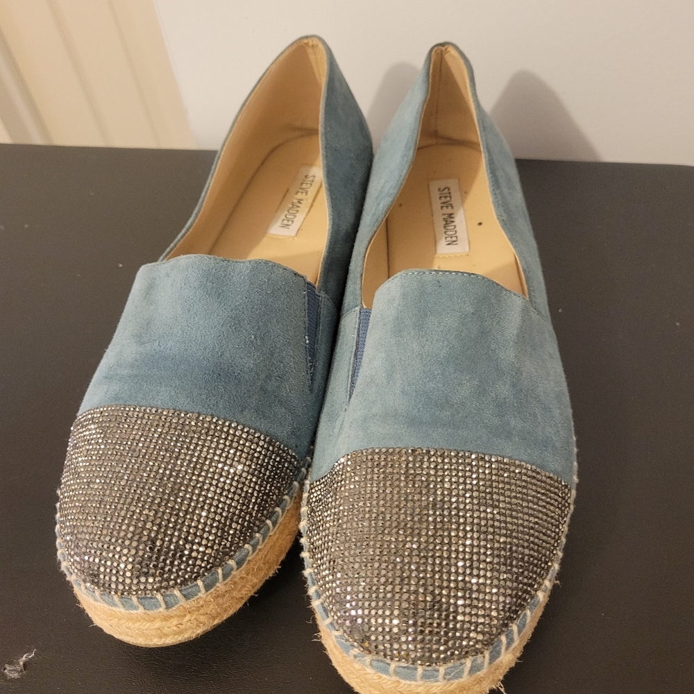 Steve Madden Suede Bling Platform Espadrilles. Sz. 10M